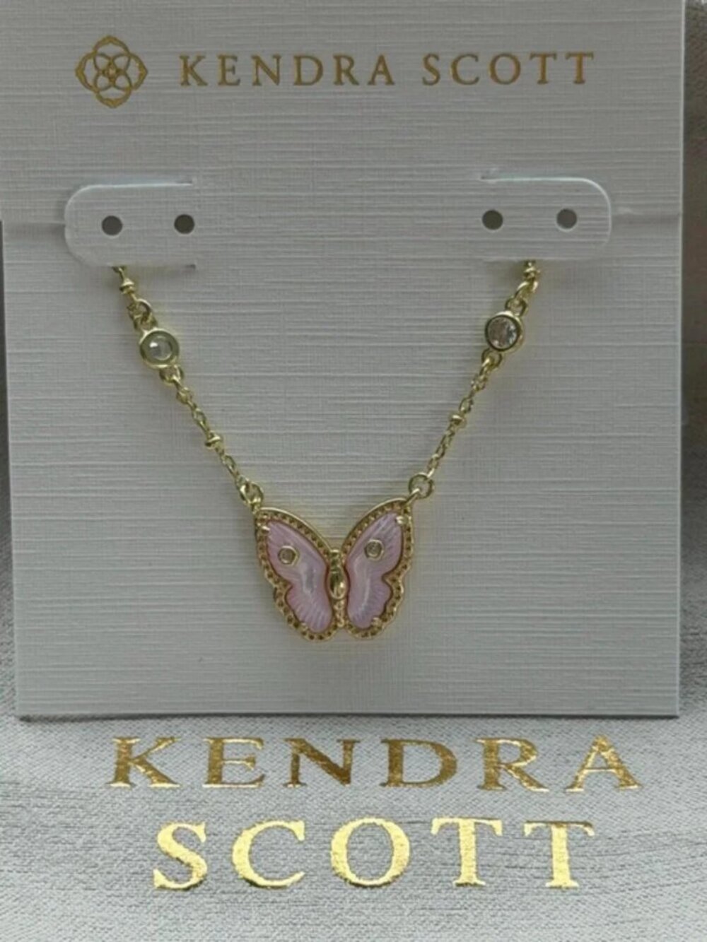 Kendra Scott Pink Butterfly Necklace